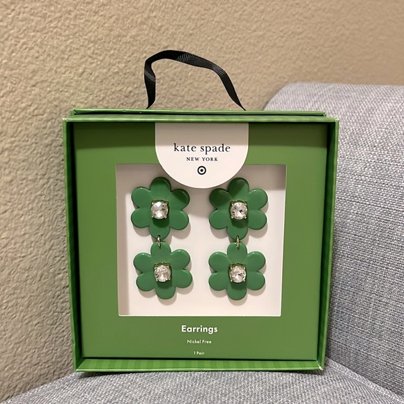 kate spade Jewelry - Kate Spade New York x Target Floral Linear Earrings - Green
